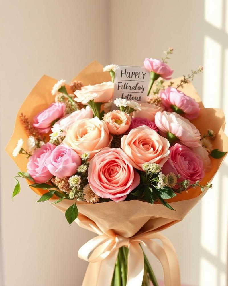 Birthday floral arrangement by Zuri Blooms